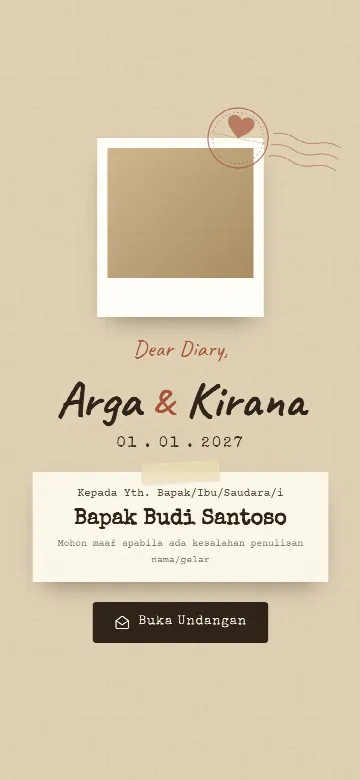Pratinjau template Polaroid Diary